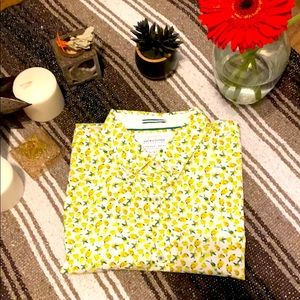 Denim&Flower Lemon Print Short Sleeve Button Down